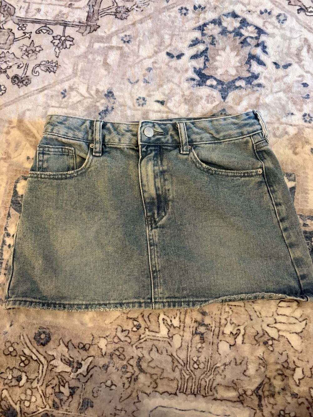 PacSun Bella Mid Rise Denim Mini Skirt Blue